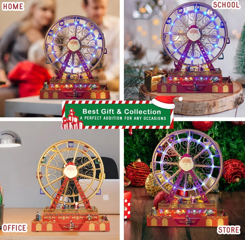 Christmas Clearance in July💝Buy 2 Get 2 Free💥Christmas Rotating Ferris Wheel with LED Lights