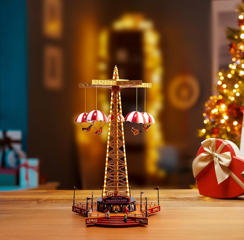 Christmas Clearance in July💝Buy 2 Get 2 Free💥Mr. Christmas 90th Anniversary World's Fair Parachute Ride Heirloom