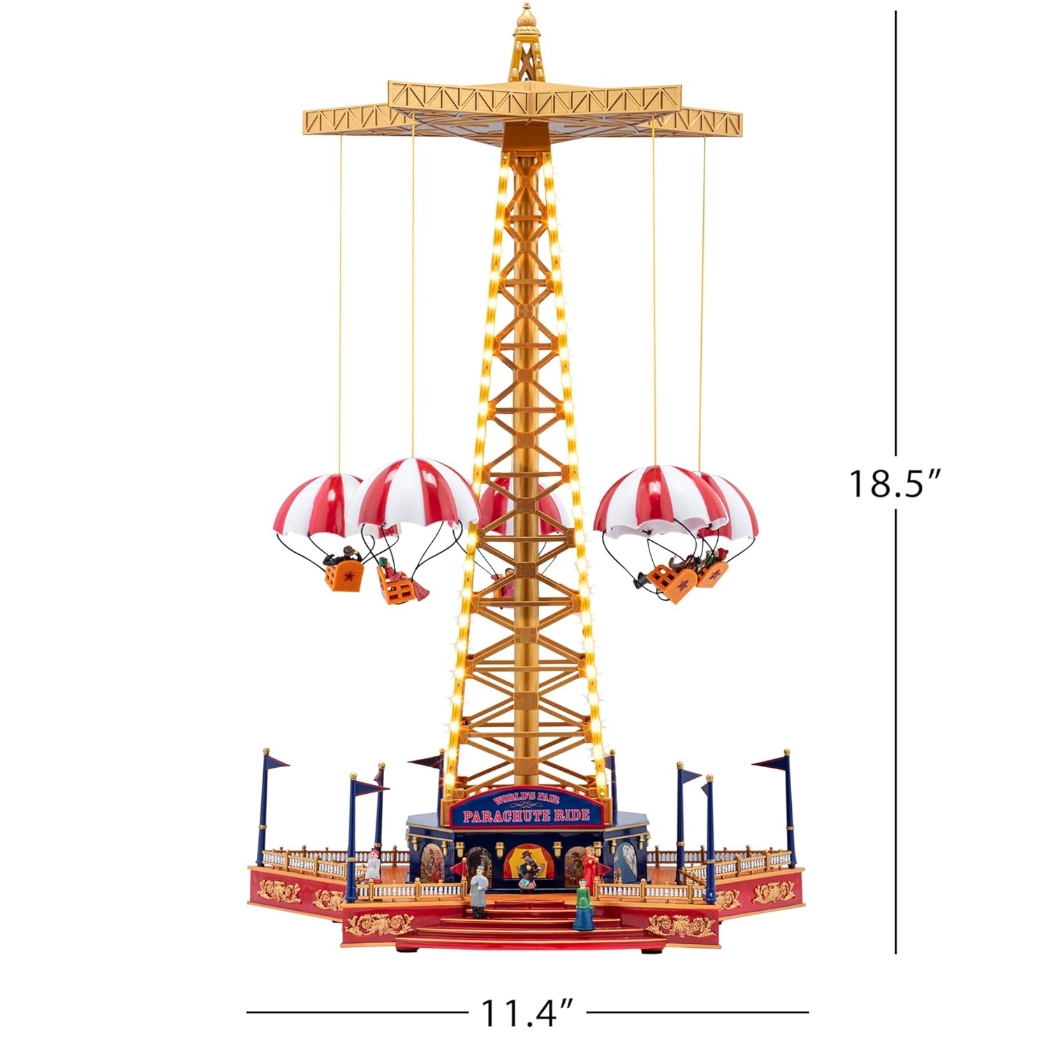 Christmas Clearance in July💝Buy 2 Get 2 Free💥Mr. Christmas 90th Anniversary World's Fair Parachute Ride Heirloom