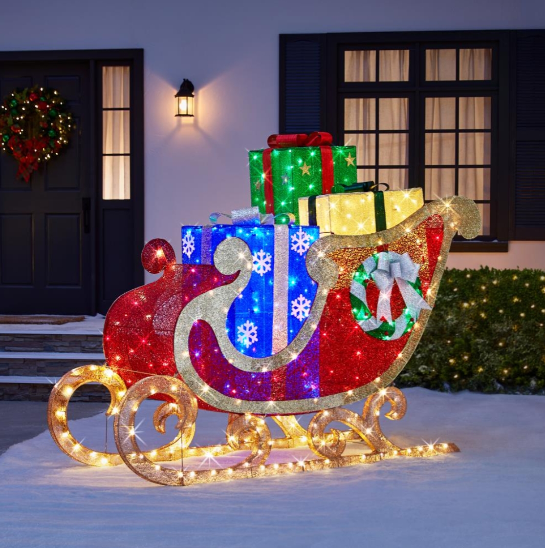 Christmas Clearance in July💝Buy 2 Get 2 Free💥8' Christmas Spirit Twinkling Sleigh