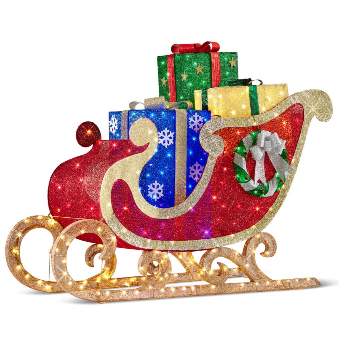 Christmas Clearance in July💝Buy 2 Get 2 Free💥8' Christmas Spirit Twinkling Sleigh