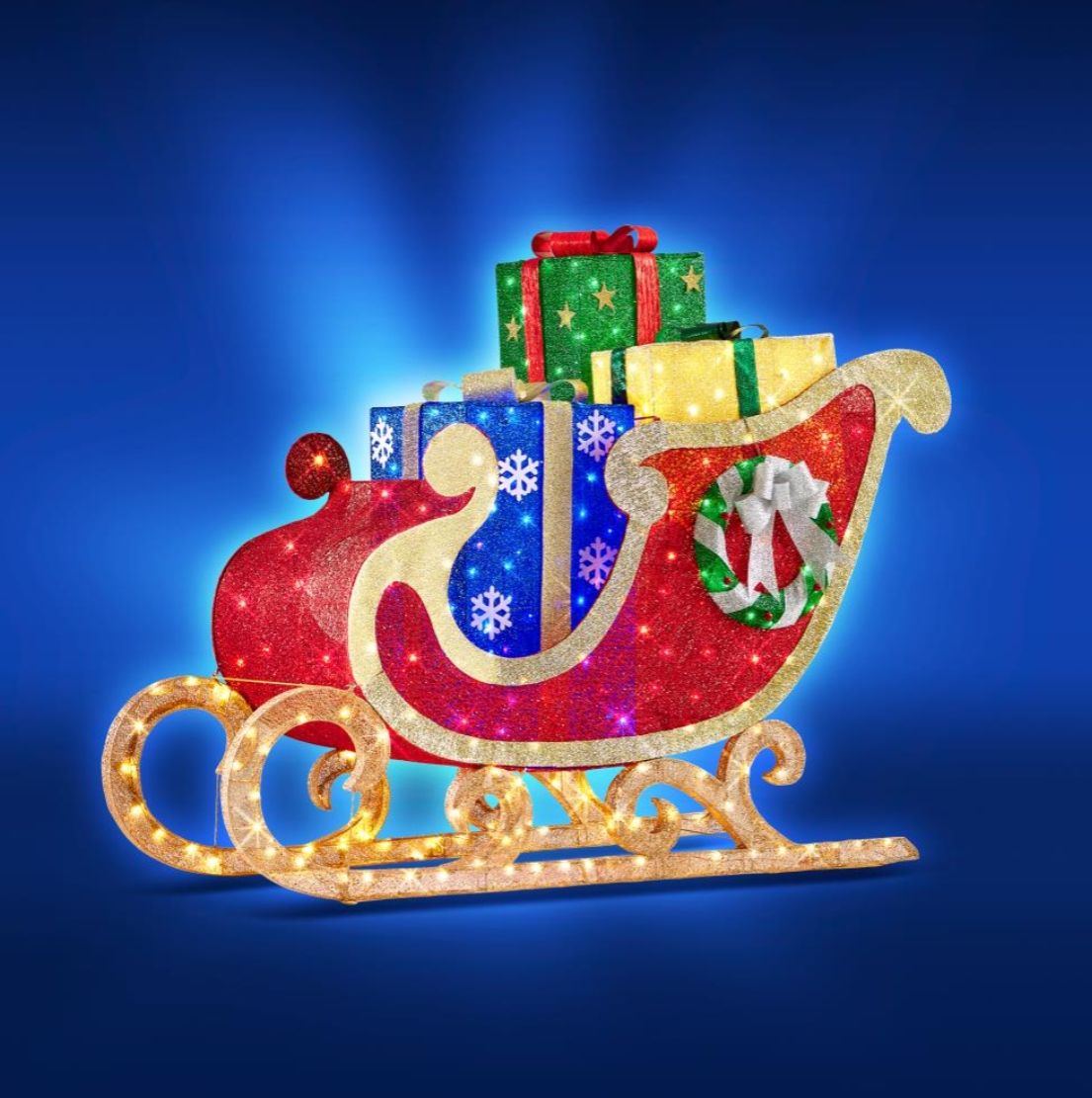 Christmas Clearance in July💝Buy 2 Get 2 Free💥8' Christmas Spirit Twinkling Sleigh