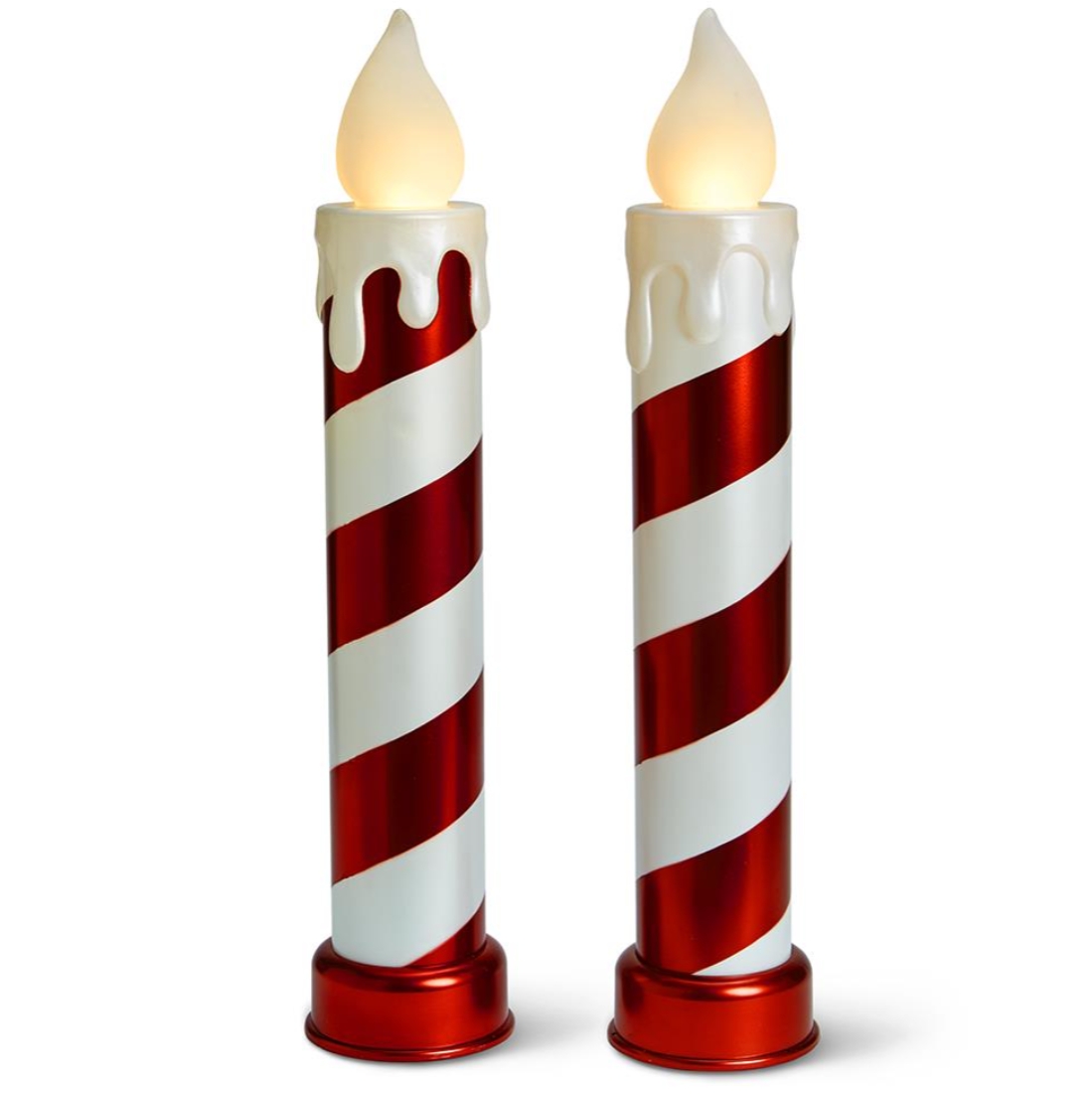Christmas Clearance in July💝Buy 2 Get 2 Free💥3' Flickering Candy Cane Candles