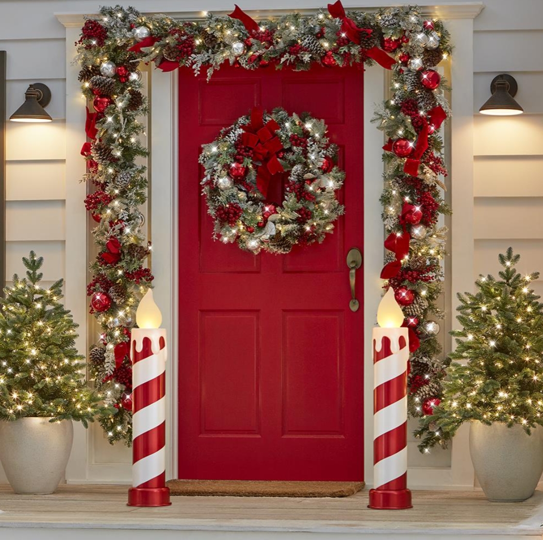 Christmas Clearance in July💝Buy 2 Get 2 Free💥3' Flickering Candy Cane Candles