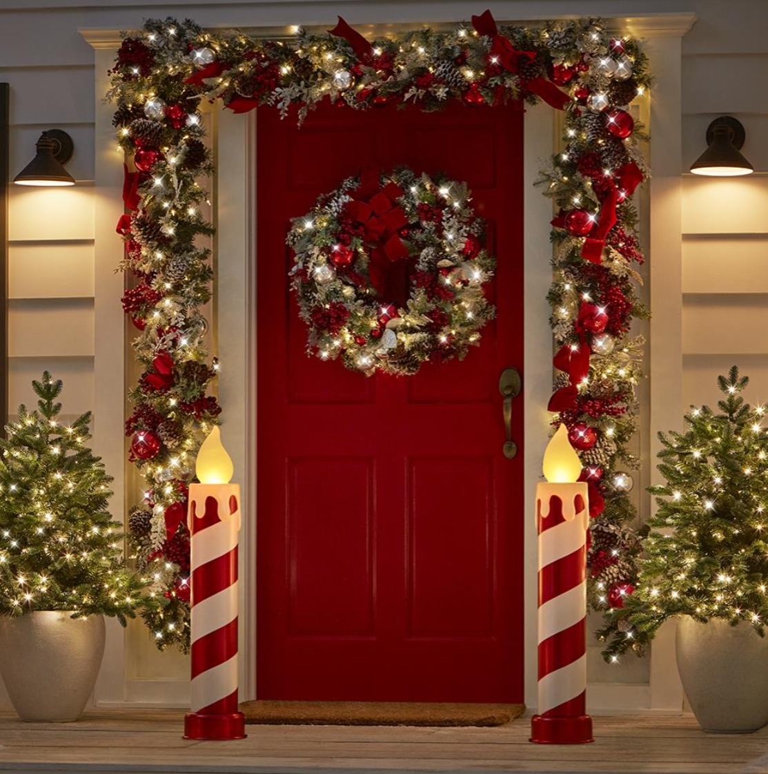 Christmas Clearance in July💝Buy 2 Get 2 Free💥3' Flickering Candy Cane Candles