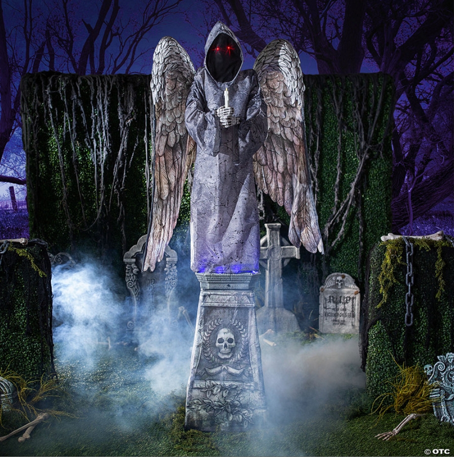 Soon to be sold out!!💝Last Day For Factory Outlet Shop💥96" Cemetery Angel Animated Halloween Prop