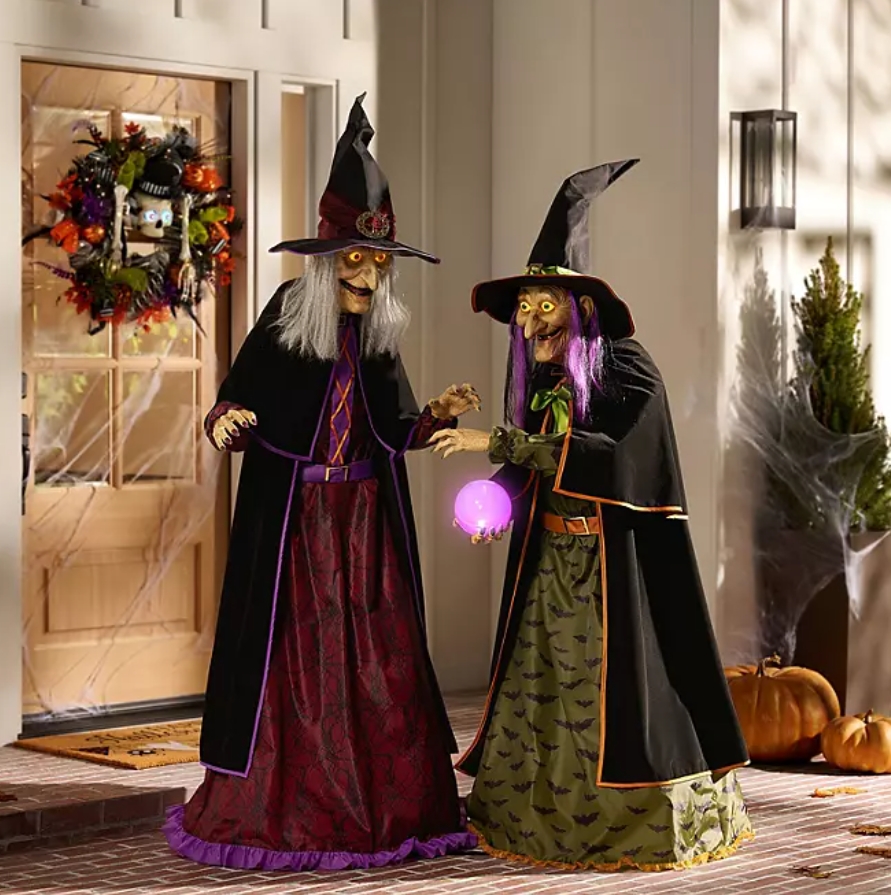 Soon to be sold out!!💝Last Day For Factory Outlet Shop💥Member's Mark Pre-Lit Animated Crystal Ball Witches, Set of 2