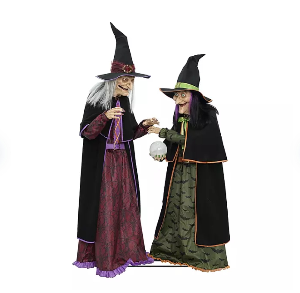 Soon to be sold out!!💝Last Day For Factory Outlet Shop💥Member's Mark Pre-Lit Animated Crystal Ball Witches, Set of 2