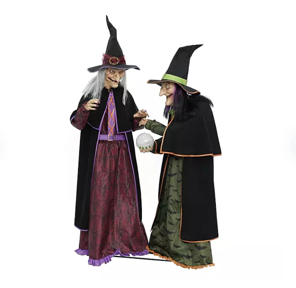 Soon to be sold out!!💝Last Day For Factory Outlet Shop💥Member's Mark Pre-Lit Animated Crystal Ball Witches, Set of 2