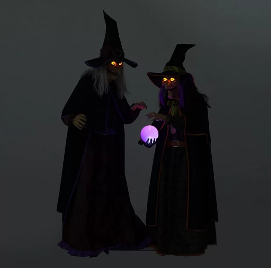Soon to be sold out!!💝Last Day For Factory Outlet Shop💥Member's Mark Pre-Lit Animated Crystal Ball Witches, Set of 2