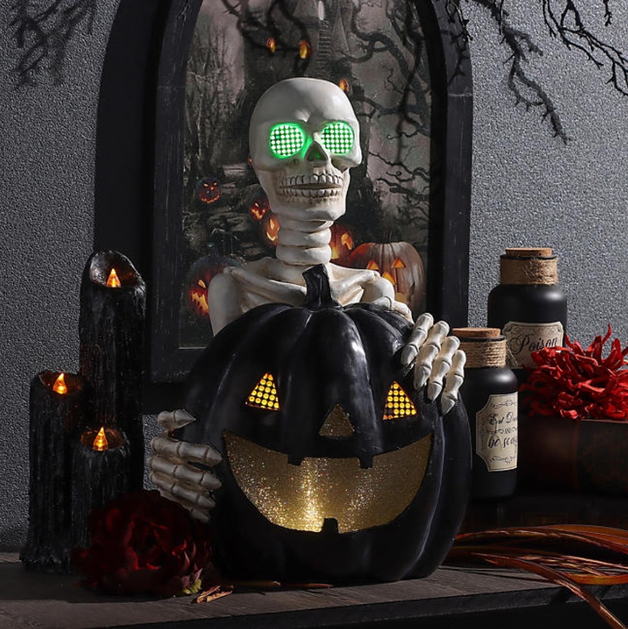 Soon to be sold out!!💝Last Day For Factory Outlet Shop💥Member's Mark 18.5" Pre-Lit Pumpkin with Skeleton