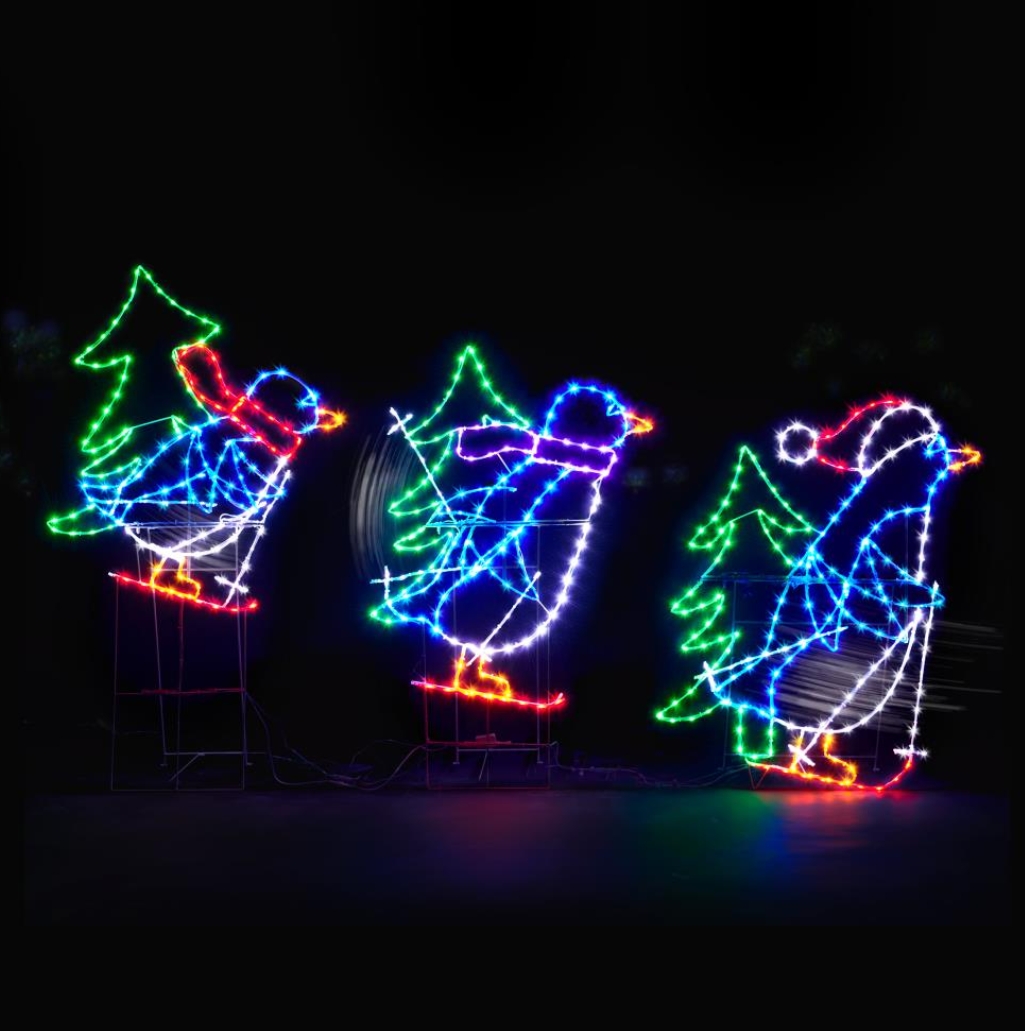 Christmas Clearance 💥 Animated Skiing Penguins