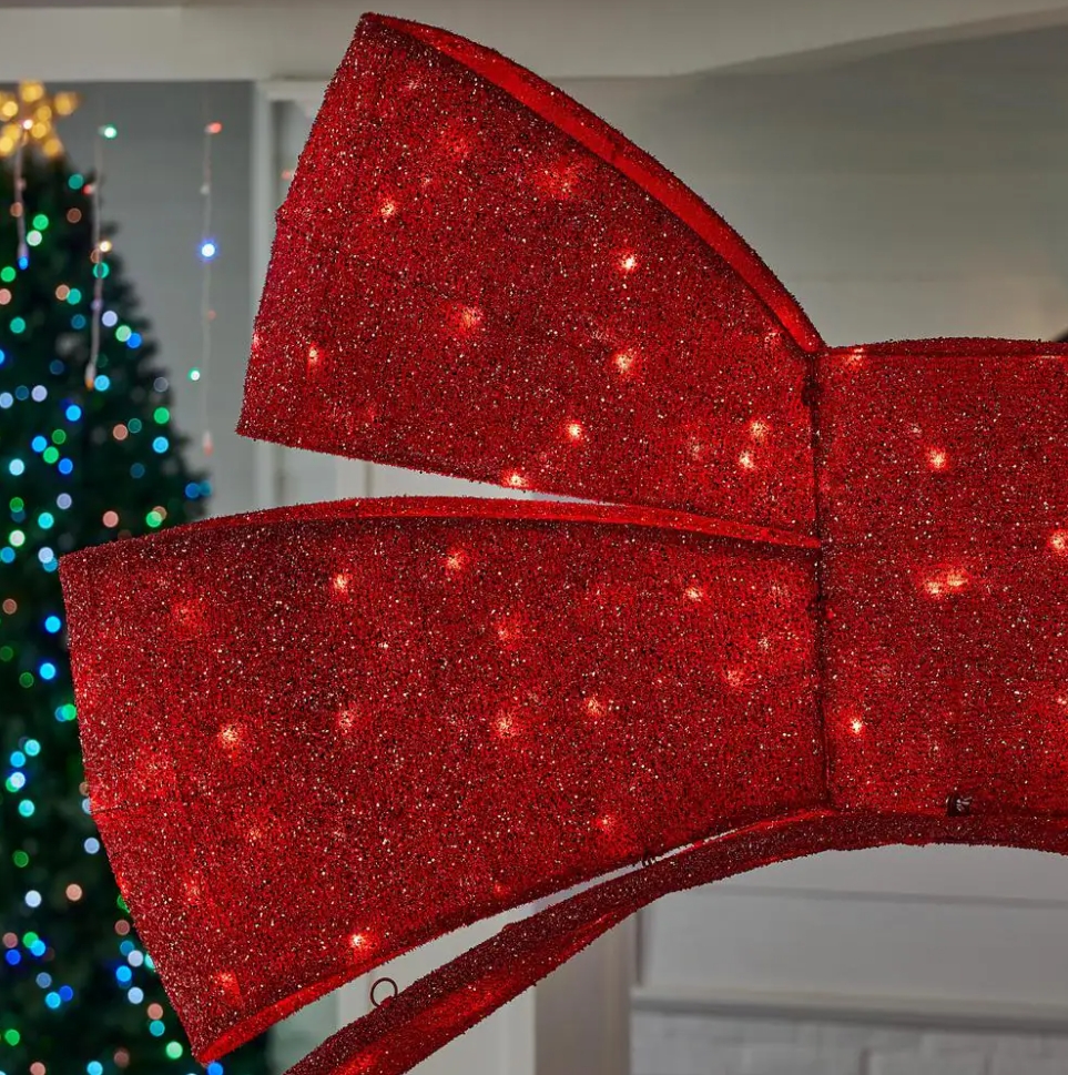 Christmas Clearance 💥9.5 ft. Icicle Shimmer Giant-Sized Twinkling LED Red Bow Archway Holiday Yard Decoration
