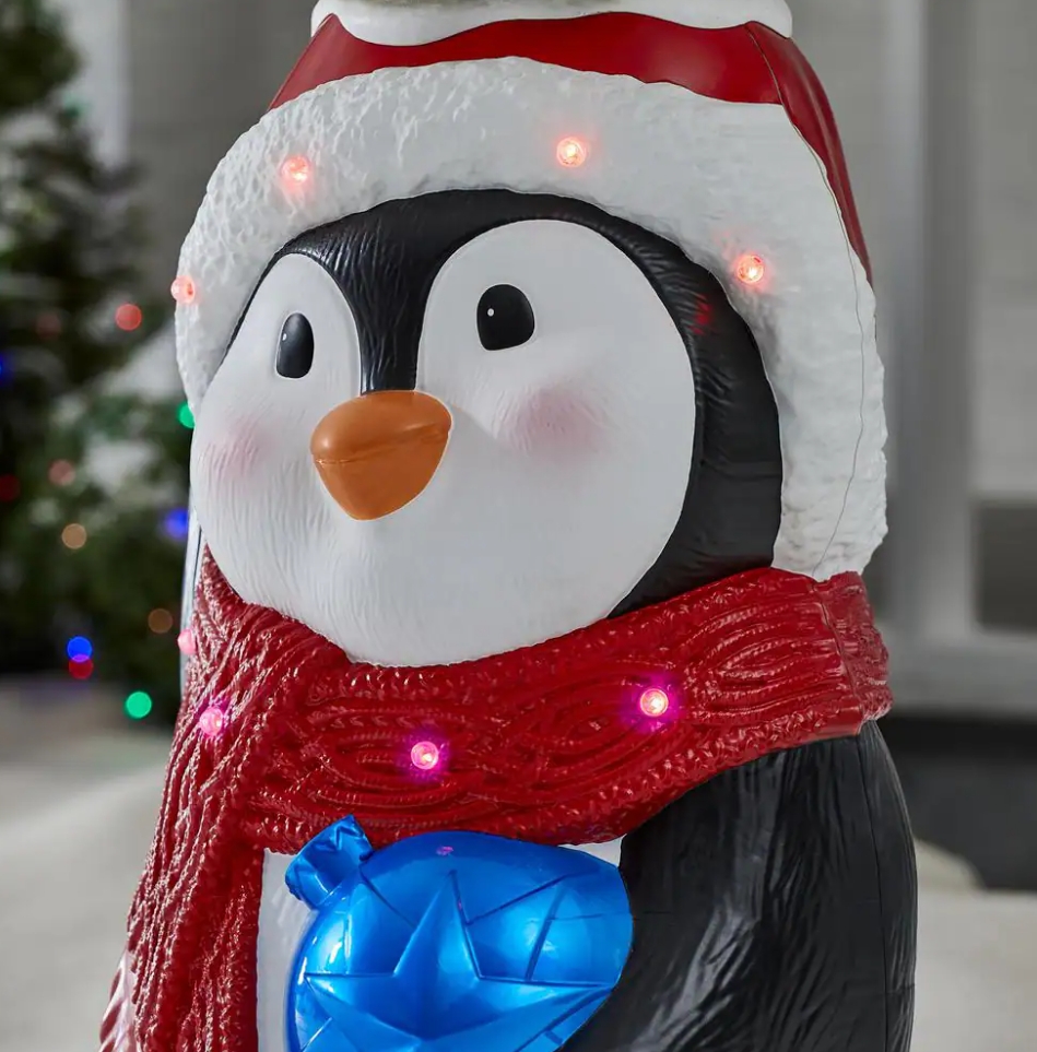 Christmas Clearance 💥8 ft. Giant -Sized LED Stacked Penguins Holiday Yard Decoration