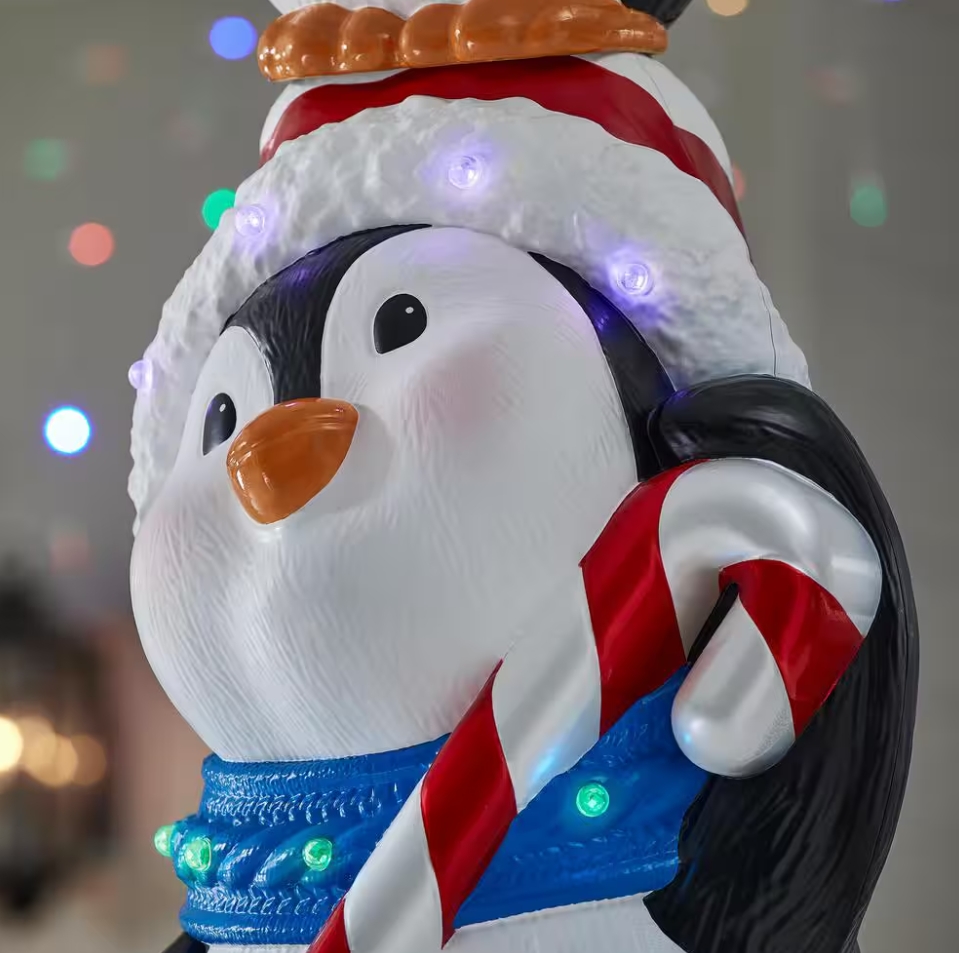 Christmas Clearance 💥8 ft. Giant -Sized LED Stacked Penguins Holiday Yard Decoration