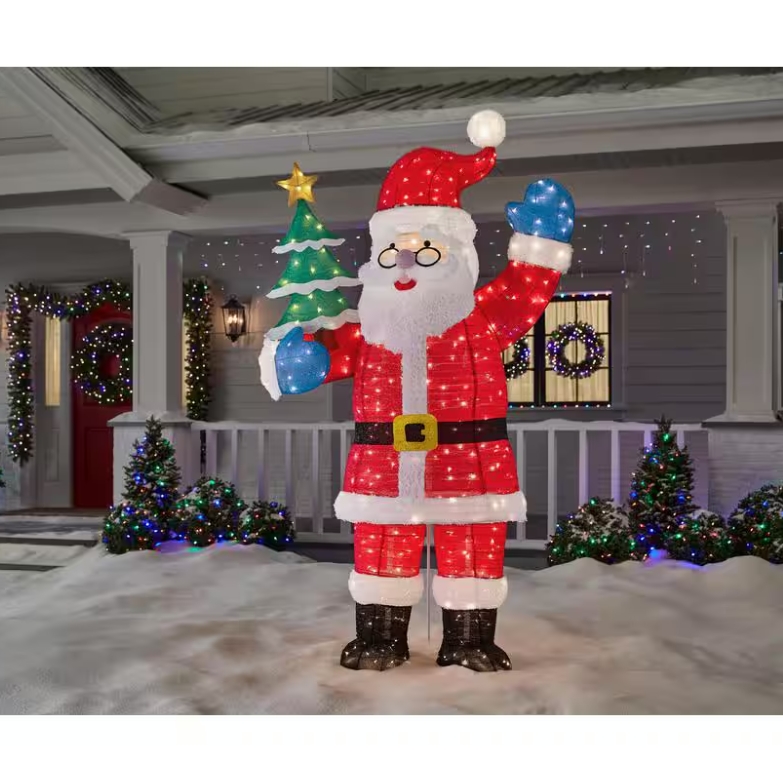 Christmas Clearance 💥8 ft. Yuletide Lane Giant-Sized LED Collapsible Santa Holiday Yard Decoration