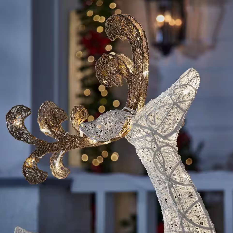 Christmas Clearance 💥5 ft. Polar Wishes LED Reindeer with Sleigh Holiday Yard Decoration