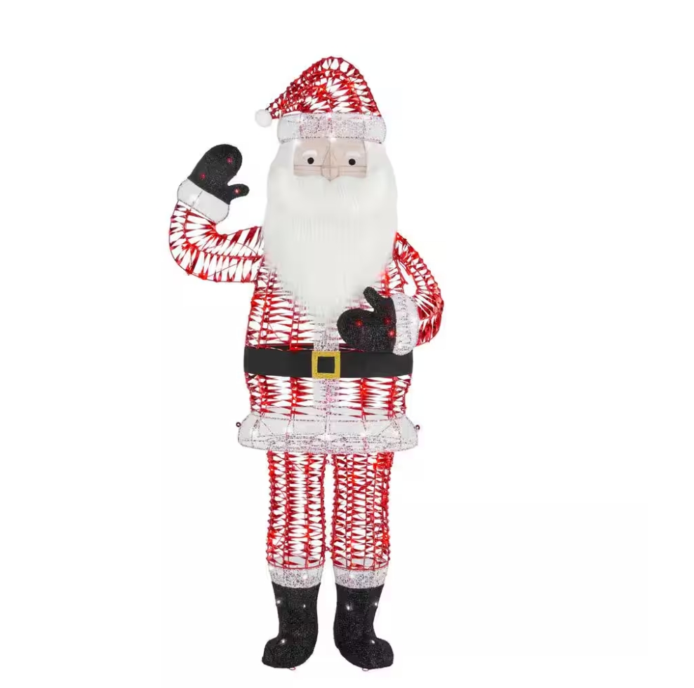 Christmas Clearance 💥6 ft. Iridescent Twist LED Sparkle Santa Holiday Yard Decoration