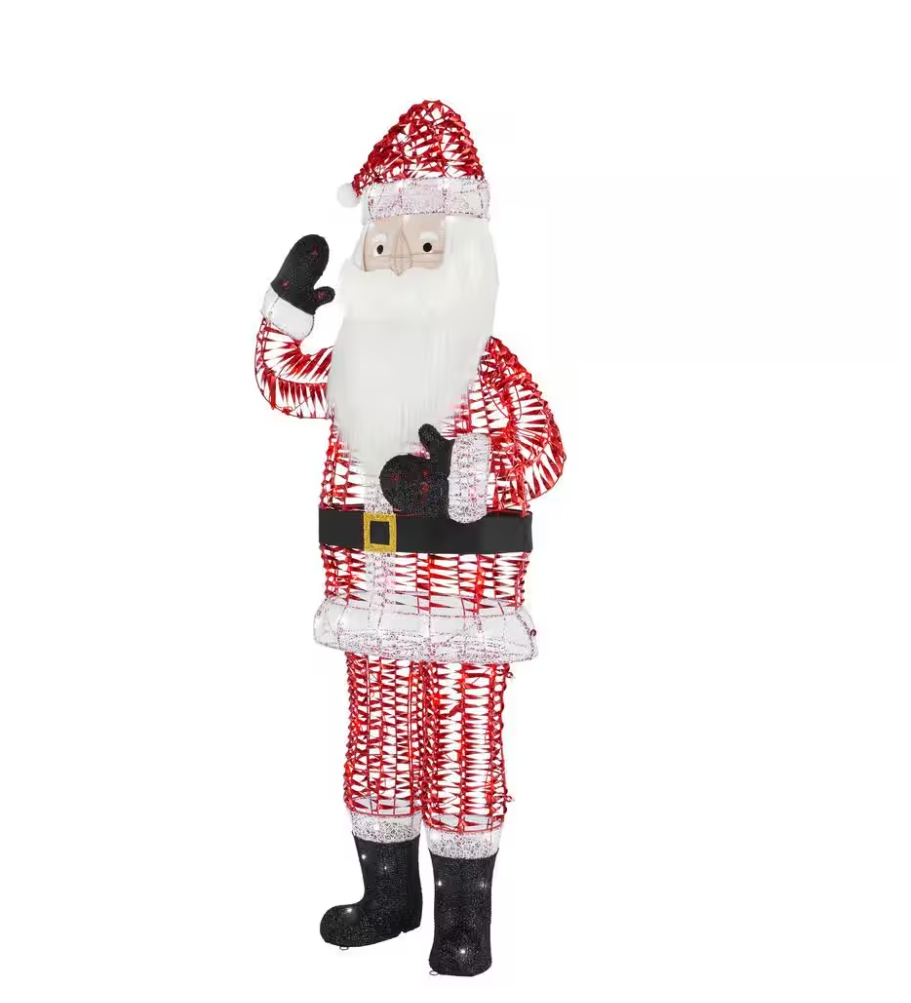 Christmas Clearance 💥6 ft. Iridescent Twist LED Sparkle Santa Holiday Yard Decoration