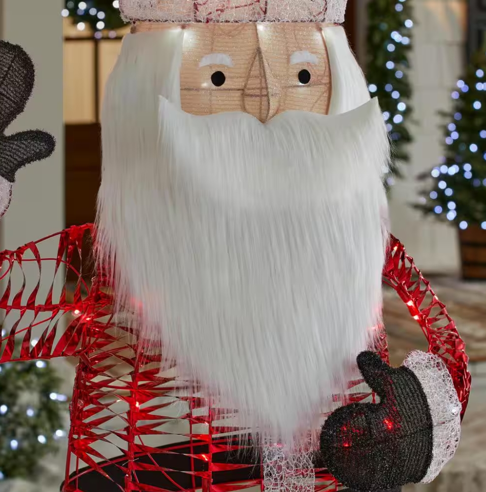 Christmas Clearance 💥6 ft. Iridescent Twist LED Sparkle Santa Holiday Yard Decoration
