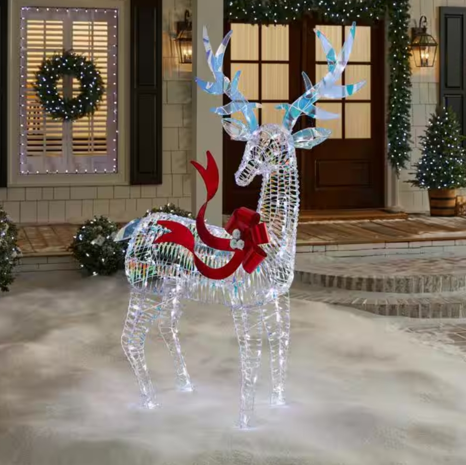 Christmas Clearance 💥6 ft. Iridescent Twist LED Iridescent Buck Holiday Yard Decoration