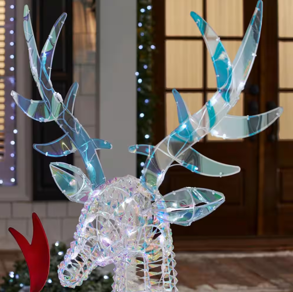 Christmas Clearance 💥6 ft. Iridescent Twist LED Iridescent Buck Holiday Yard Decoration