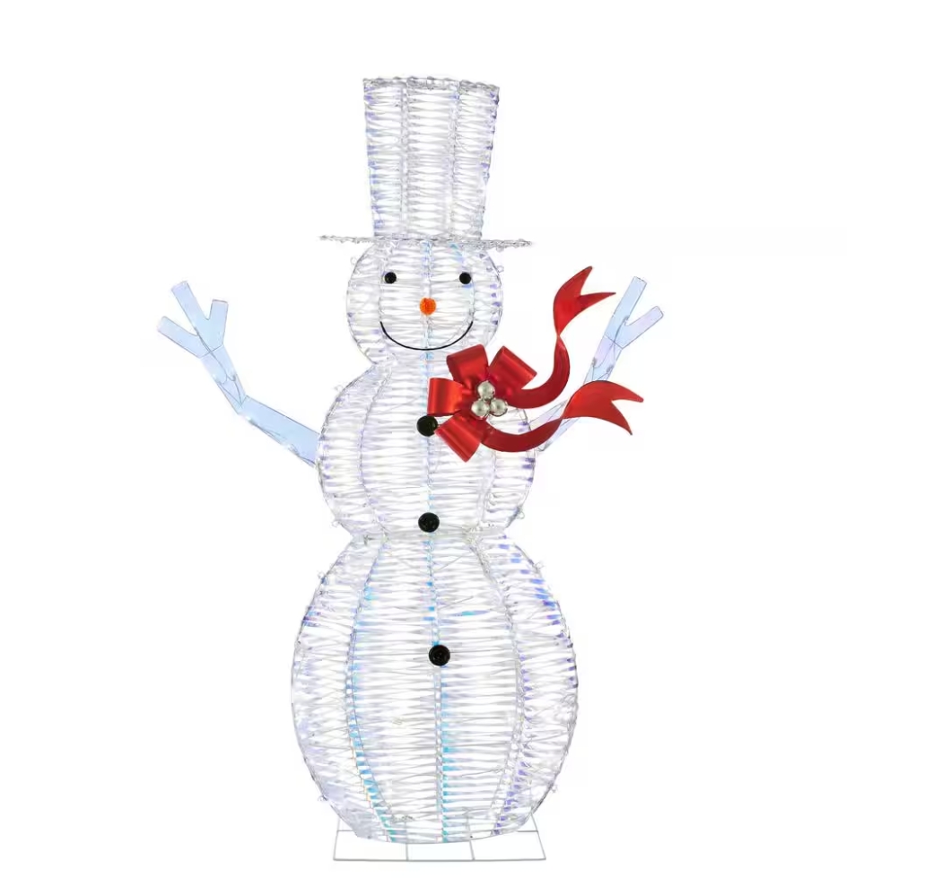 Christmas Clearance 💥6 ft. Iridescent Twist LED Iridescent Snowman Holiday Yard Decoration
