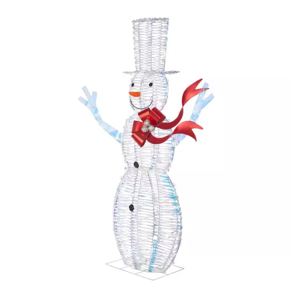 Christmas Clearance 💥6 ft. Iridescent Twist LED Iridescent Snowman Holiday Yard Decoration