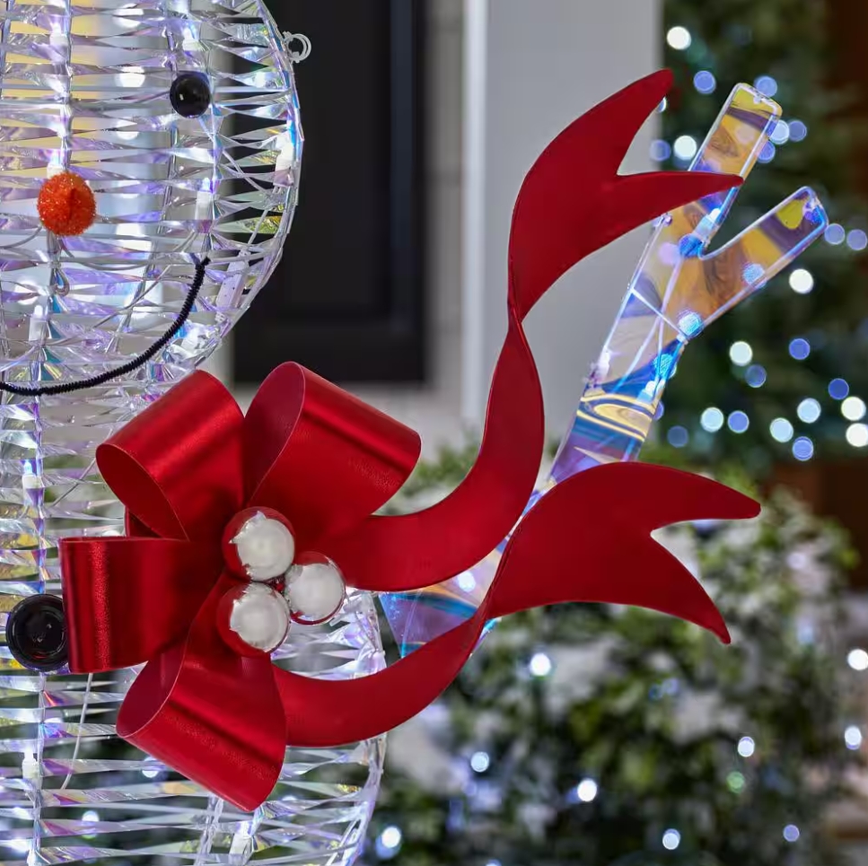 Christmas Clearance 💥6 ft. Iridescent Twist LED Iridescent Snowman Holiday Yard Decoration