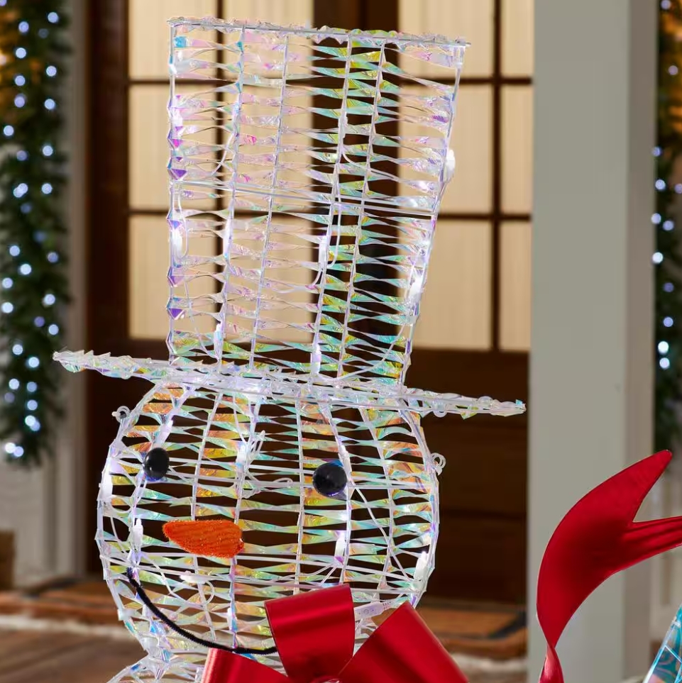 Christmas Clearance 💥6 ft. Iridescent Twist LED Iridescent Snowman Holiday Yard Decoration