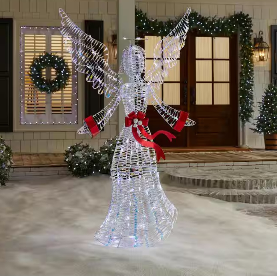Christmas Clearance 💥6 ft. Iridescent Twist LED Iridescent Angel Holiday Yard Decoration