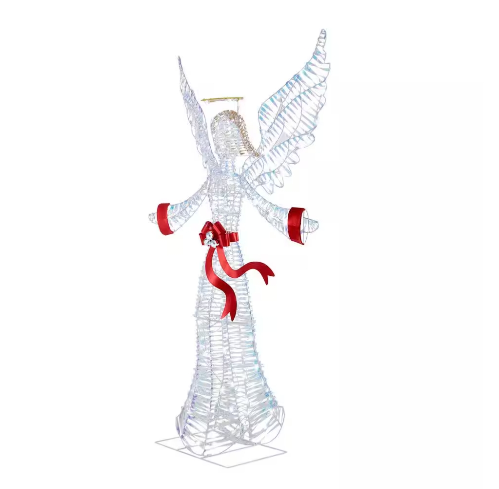 Christmas Clearance 💥6 ft. Iridescent Twist LED Iridescent Angel Holiday Yard Decoration