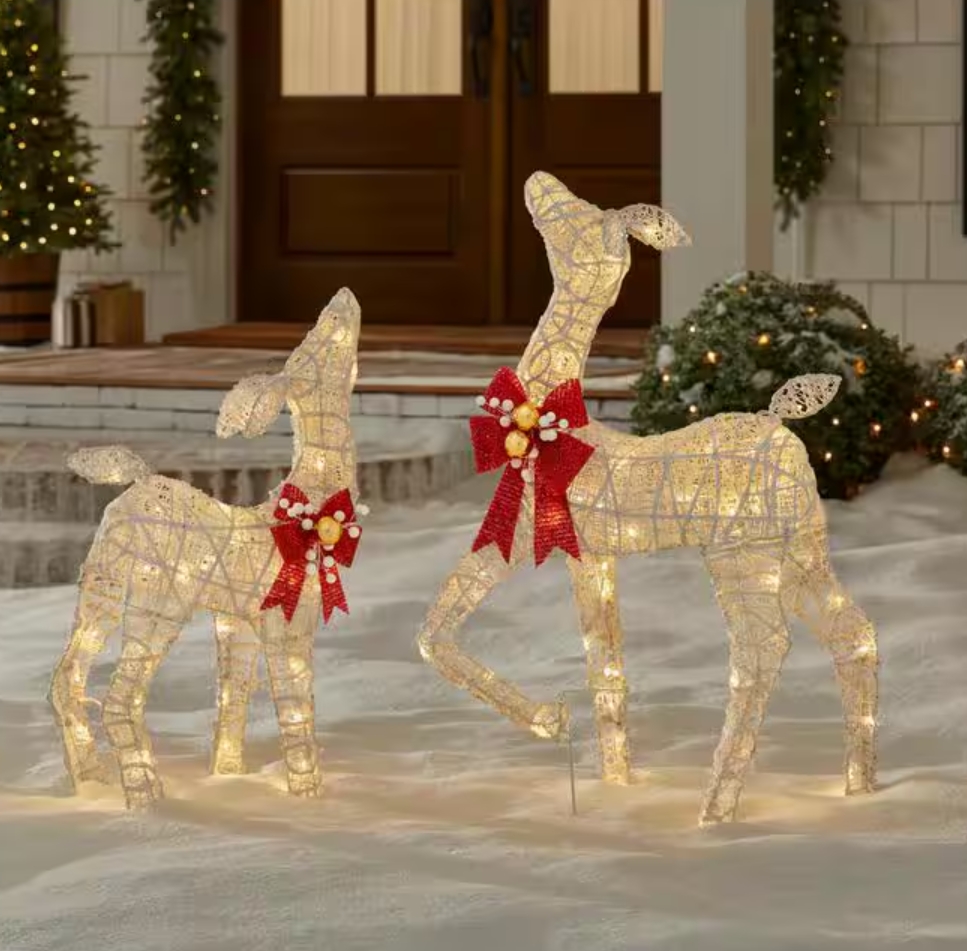 Christmas Clearance 💥2-Piece Polar Wishes LED Deer Holiday Yard Decoration