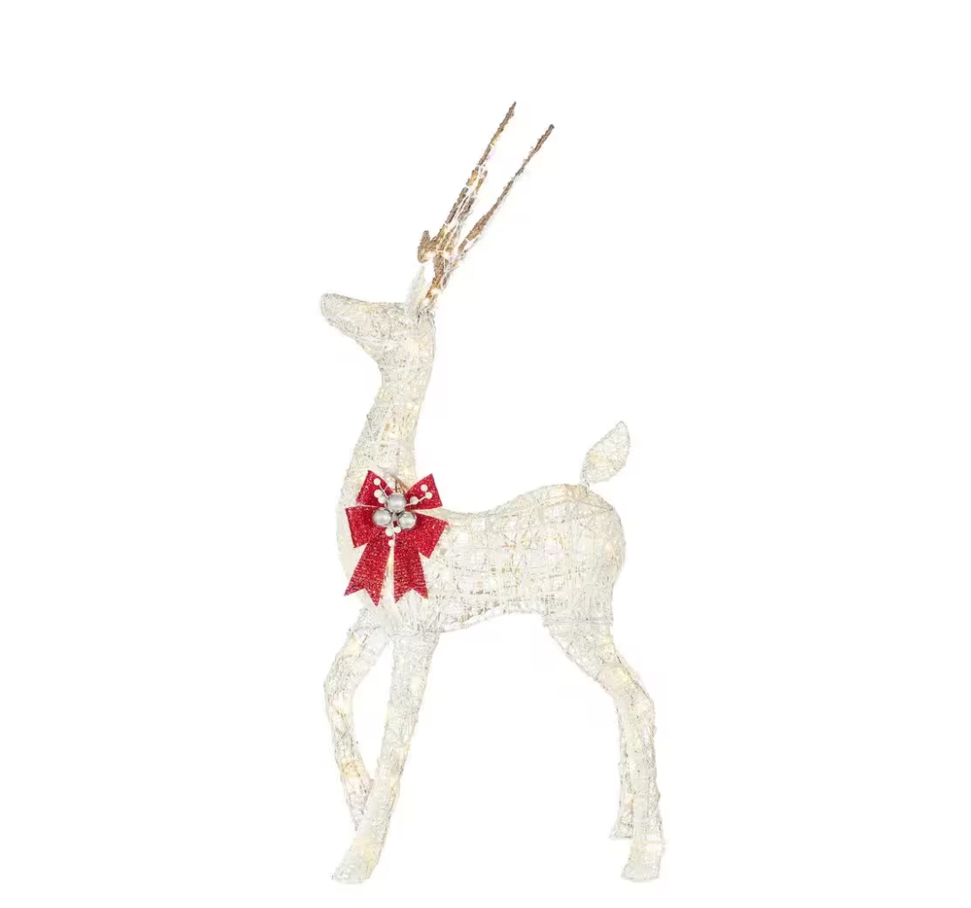 Christmas Clearance 💥4.5 ft. Polar Wishes LED Deer with Bow Holiday Yard Decoration