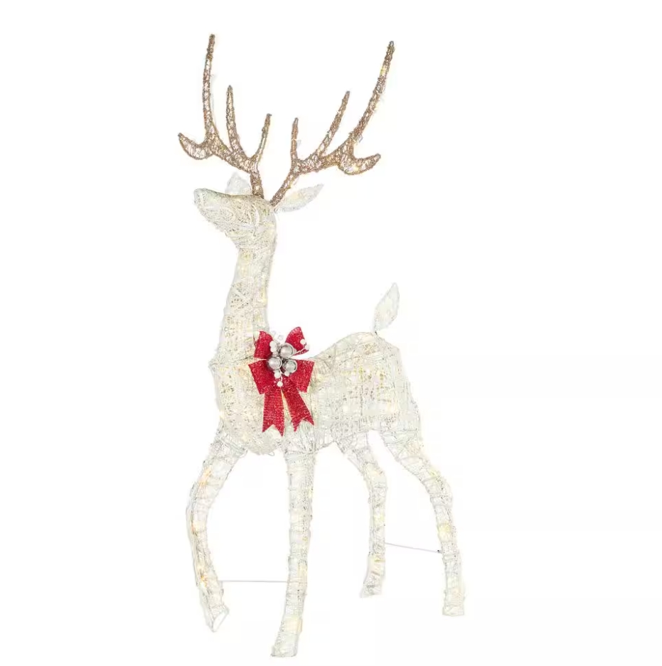 Christmas Clearance 💥4.5 ft. Polar Wishes LED Deer with Bow Holiday Yard Decoration