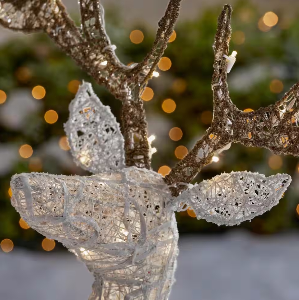 Christmas Clearance 💥4.5 ft. Polar Wishes LED Deer with Bow Holiday Yard Decoration