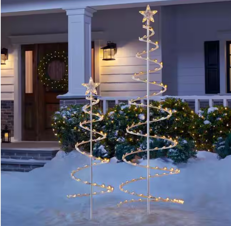 Christmas Clearance 💥2-Piece LED Spiral Trees Holiday Yard Decoration