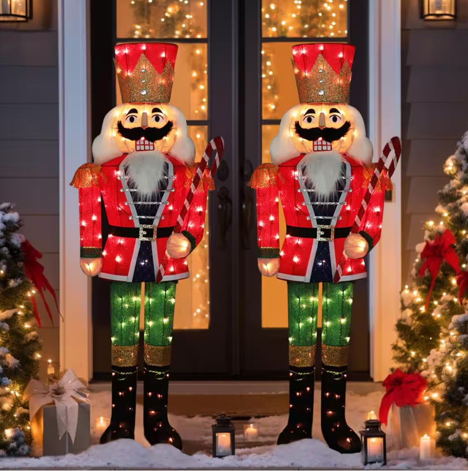 Christmas Clearance 💥5 ft. 3D Nutcracker Outdoor Christmas Holiday Yard Decoration Warm White Light