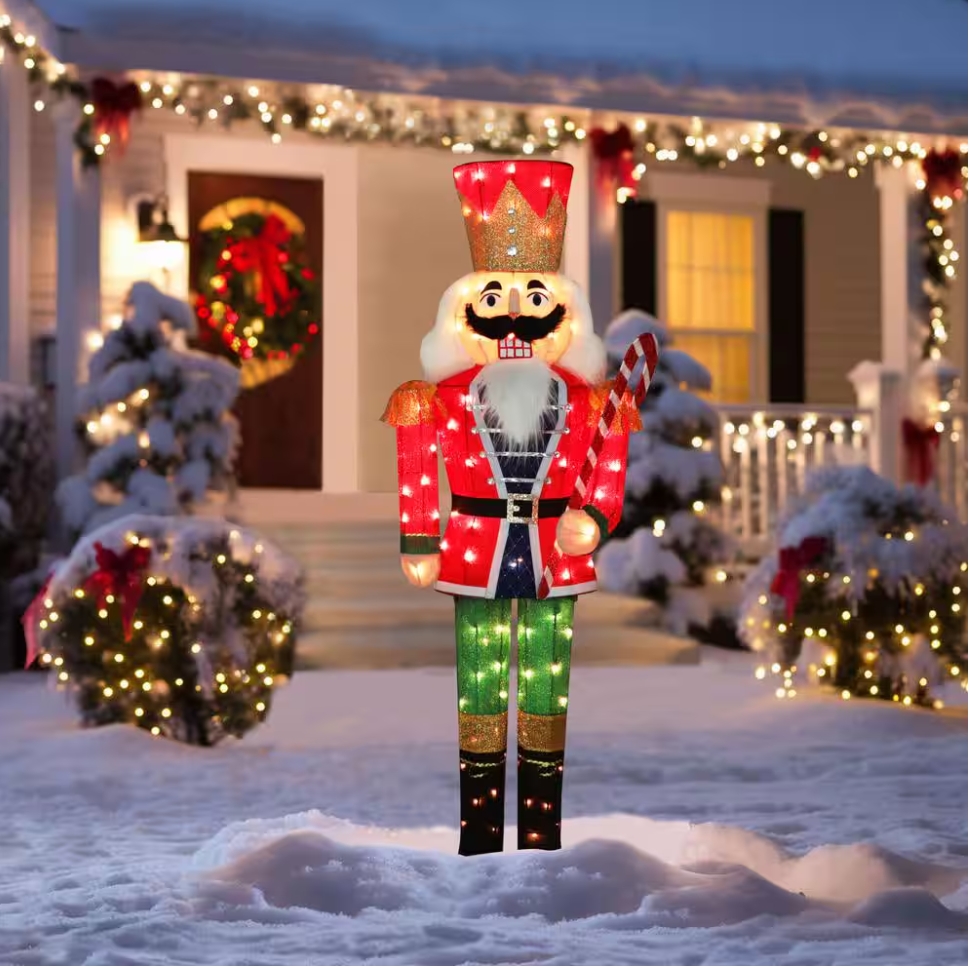 Christmas Clearance 💥5 ft. 3D Nutcracker Outdoor Christmas Holiday Yard Decoration Warm White Light