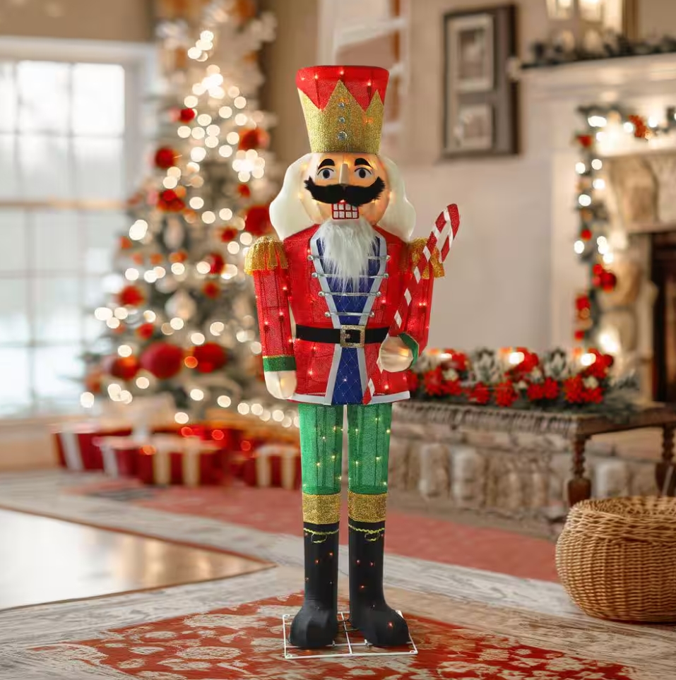 Christmas Clearance 💥5 ft. 3D Nutcracker Outdoor Christmas Holiday Yard Decoration Warm White Light