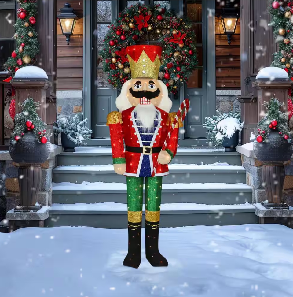 Christmas Clearance 💥5 ft. 3D Nutcracker Outdoor Christmas Holiday Yard Decoration Warm White Light