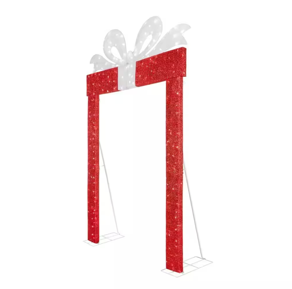 Christmas Clearance 💥8.5 ft. Icicle Shimmer Giant-Sized LED Present Archway Holiday Yard Decoration