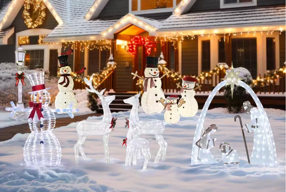 Christmas Clearance 💥5 ft. Snowman Outdoor Christmas Holiday Yard Decoration Warm White LED