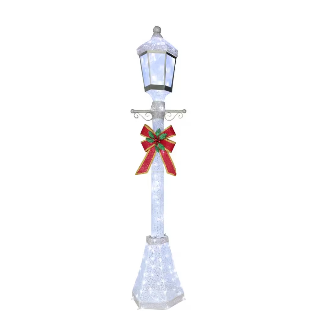 Christmas Clearance 💥6 ft. 3D Post Light Outdoor Christmas Holiday Yard Decoration Cool White LED