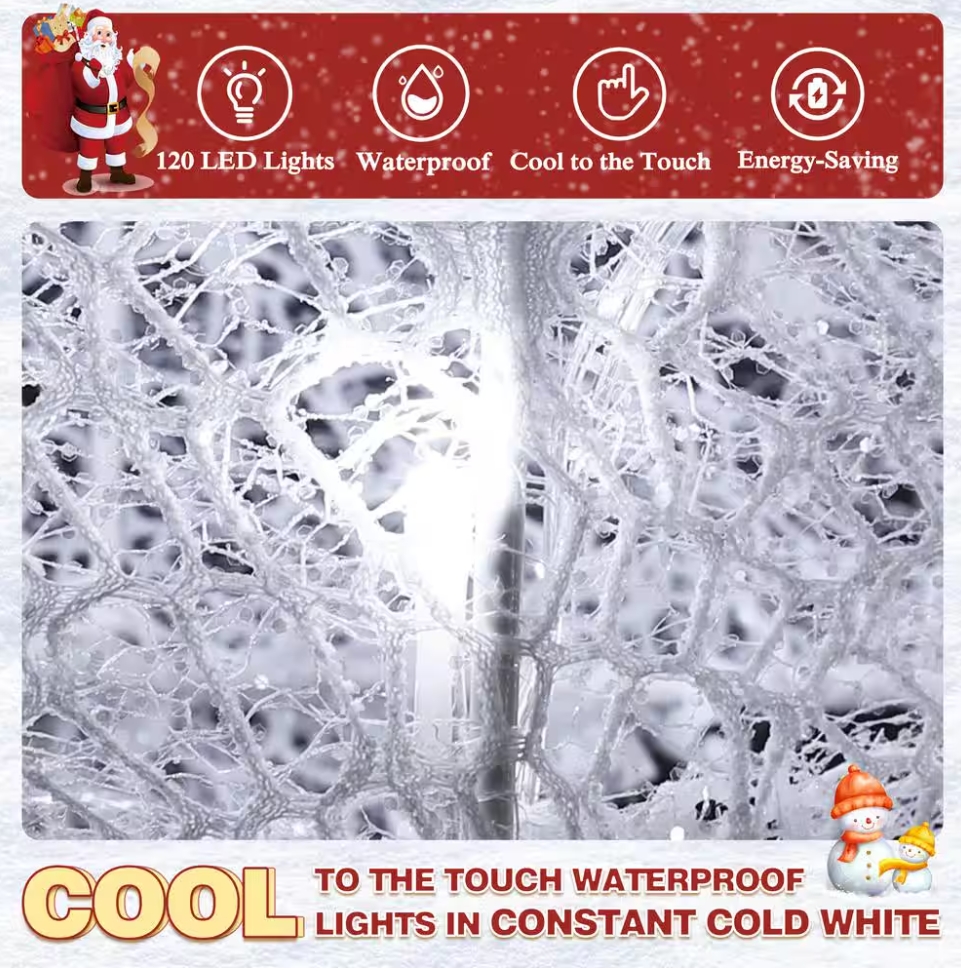 Christmas Clearance 💥6 ft. 3D Post Light Outdoor Christmas Holiday Yard Decoration Cool White LED