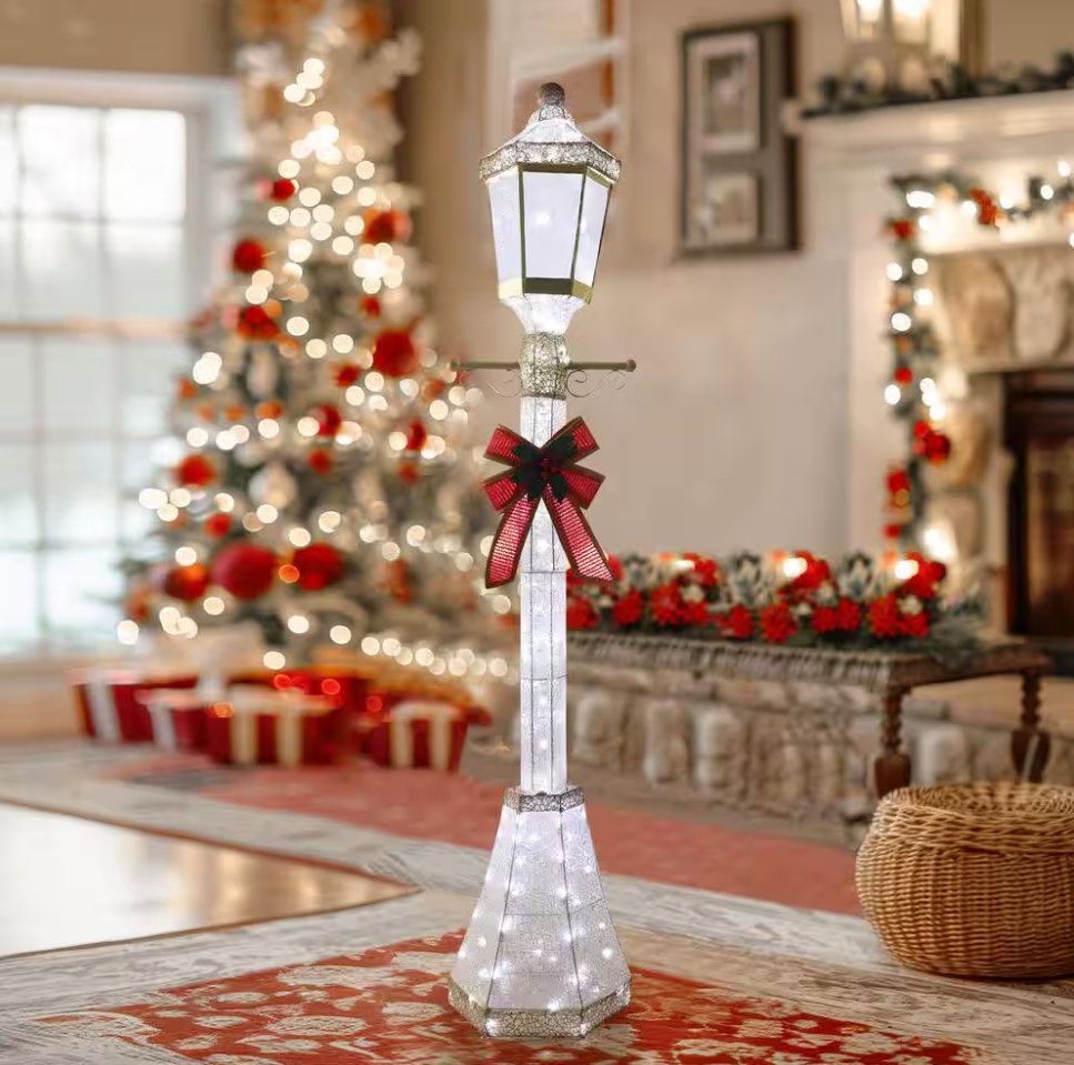 Christmas Clearance 💥6 ft. 3D Post Light Outdoor Christmas Holiday Yard Decoration Cool White LED