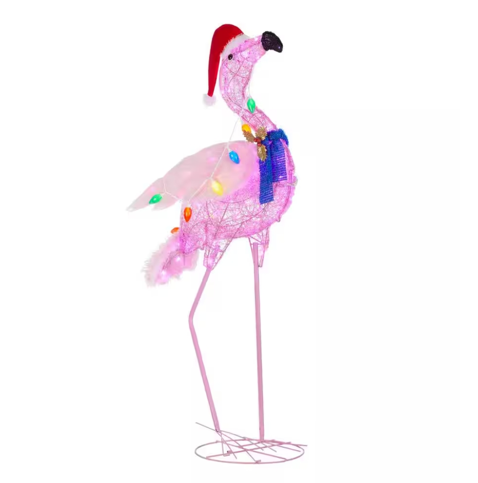 Christmas Clearance 💥5 ft. LED Flamingo Holiday Yard Decoration