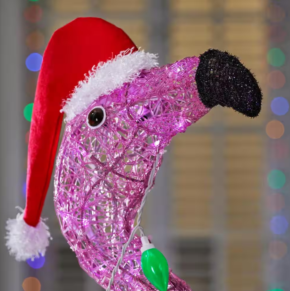 Christmas Clearance 💥5 ft. LED Flamingo Holiday Yard Decoration