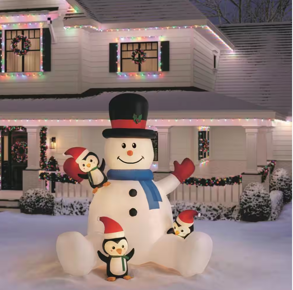 Christmas Clearance 💥9.5 ft. Snowman With Penguins Holiday Inflatable
