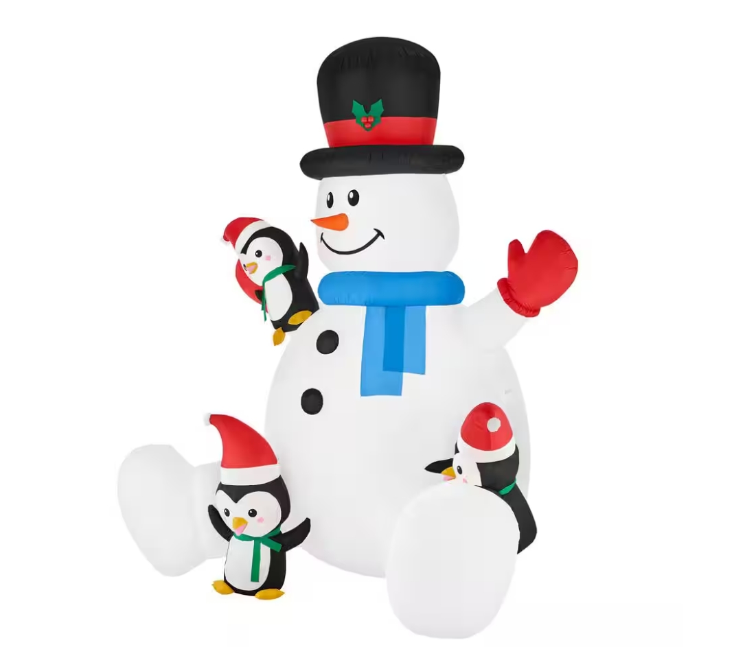 Christmas Clearance 💥9.5 ft. Snowman With Penguins Holiday Inflatable